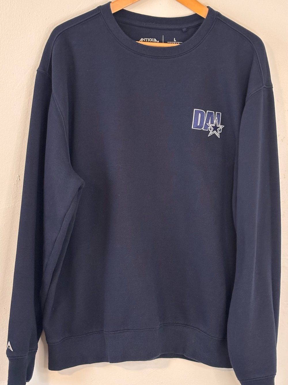 Antigua Dallas Cowboys Navy Blue Crewneck Sweatshirt Men’s Size Large